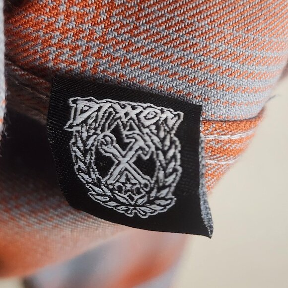 Dixxon Flannel Shirt Mens Extra Large Gray Orange Plaid Copper State Pearl Snap - Picture 6 of 10